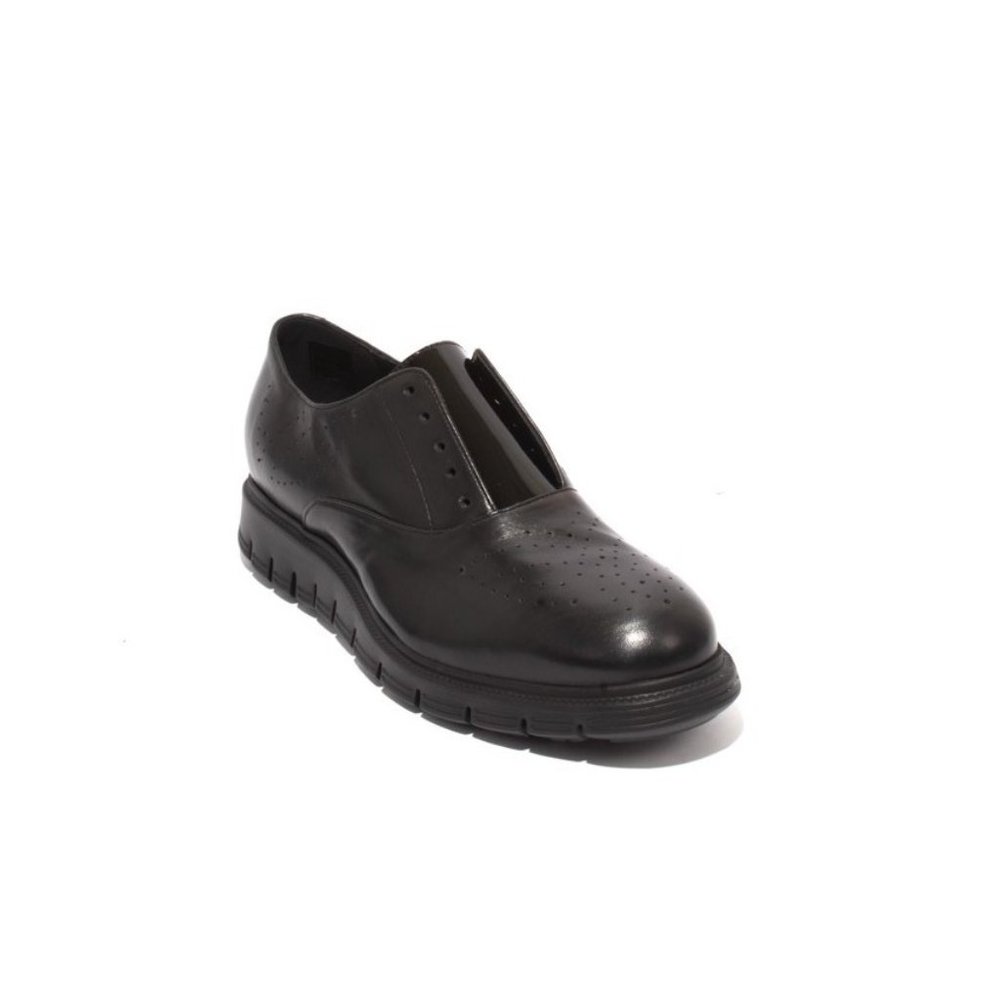 Italian Black Leather Patent / Elastic Wedge Shoes Sneakers